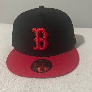 New era, Boston, black, and red hat